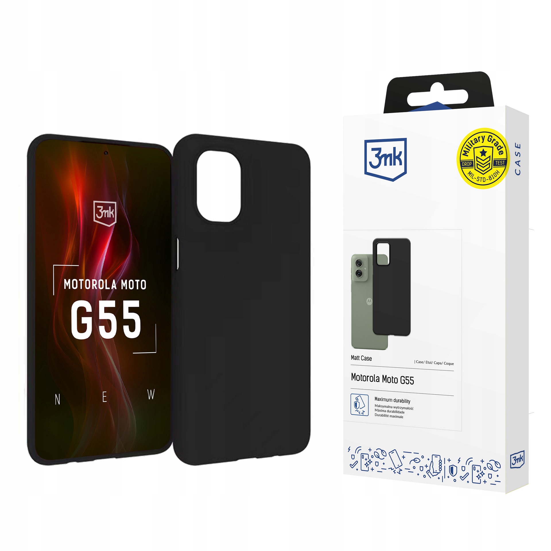 Etui 3mk Matt Case na Motorola Moto G55 5G czarne 3mk Protection