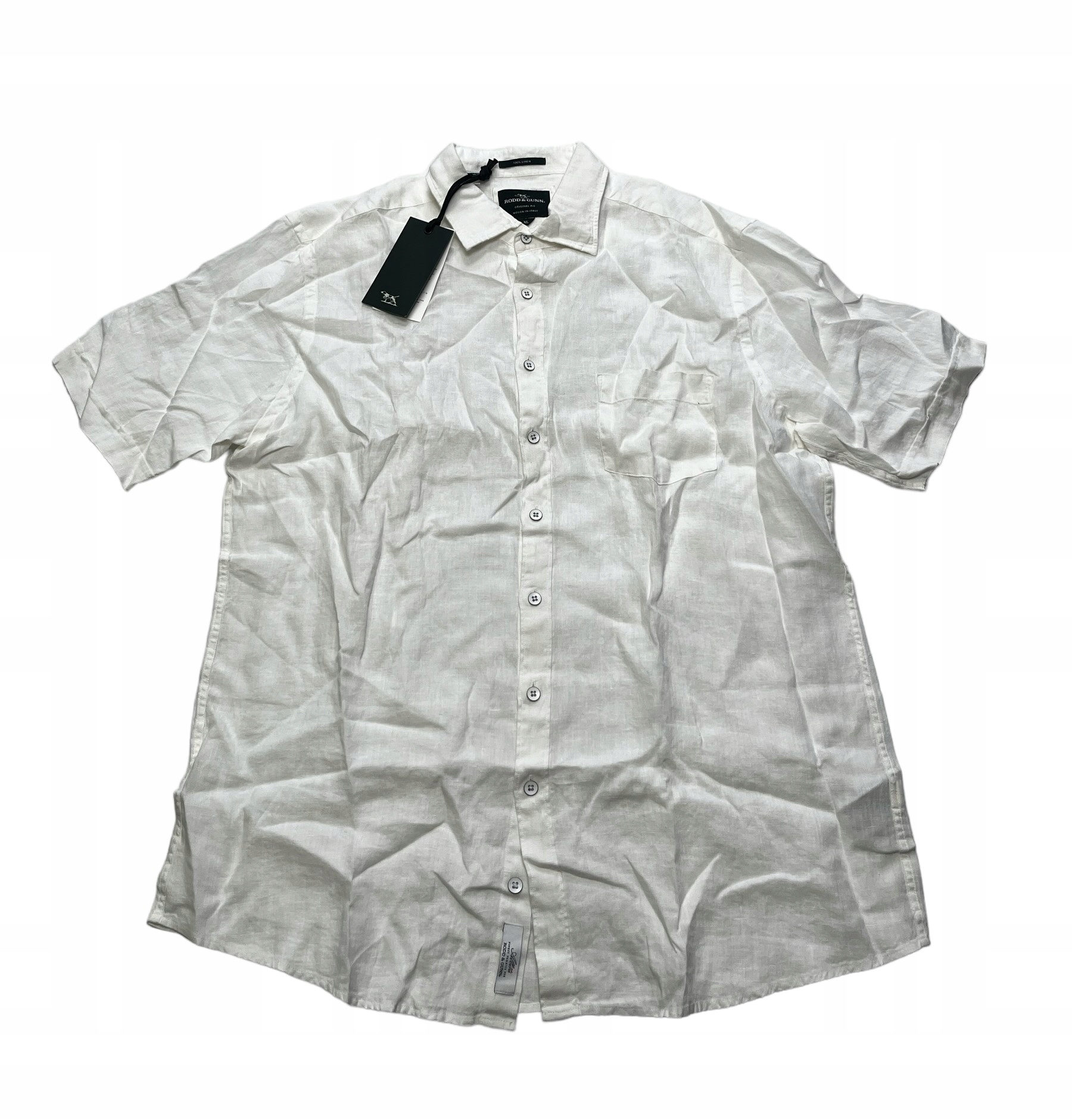 Elegantní lněná bílá pánská košile Rodd&Gunn XL