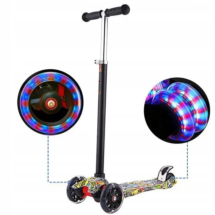 HULAJNOGA BALANSOWA TRZYKOŁOWA KOŁA LED GRAFITTI Kolor Wielokolorowy