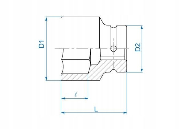 King Tony NASADKA KRÓTKA UDAROWA 1" 80mm x 95mm, 6-kąt King Tony Mocowanie inne
