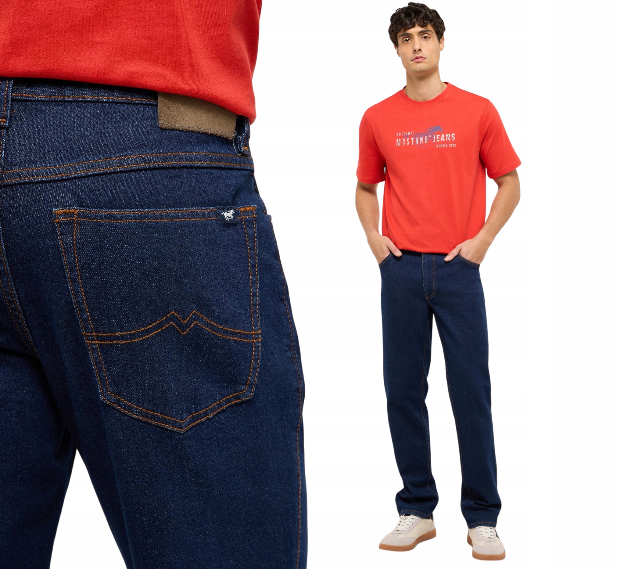 Pánské tmavě modré džíny Mustang Jednoduchá nohavička Tramper vel. 33/34