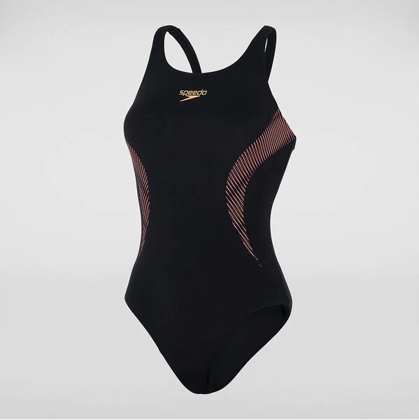 Speedo Placement Muscleback kostium kąpielowy czarny jednoczęściowy r. 40