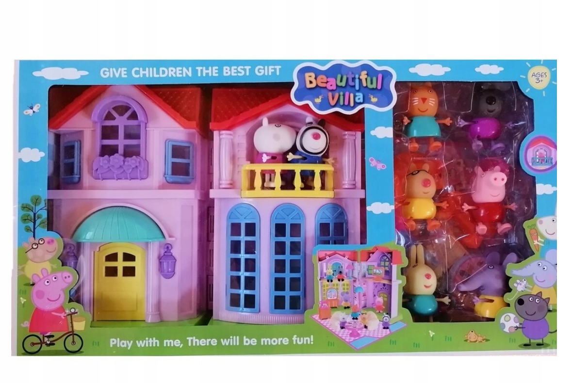

Świnka Peppa Domek 8 Figurek Zestaw Akcesoria