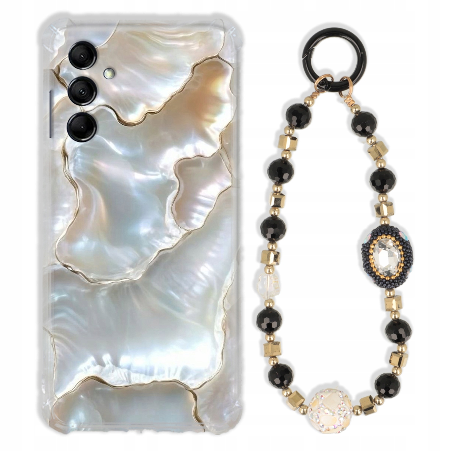 Puzdro Na Samsung M15 5G Antishock Zirkóny Čierno Zlaté Odolné| Silné