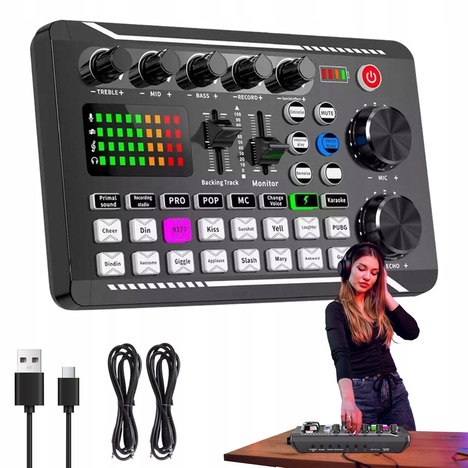 Mikser Dj Audio Podwójny Układ Dsp Inteligentne Redukcje Szumów Wielomodowy