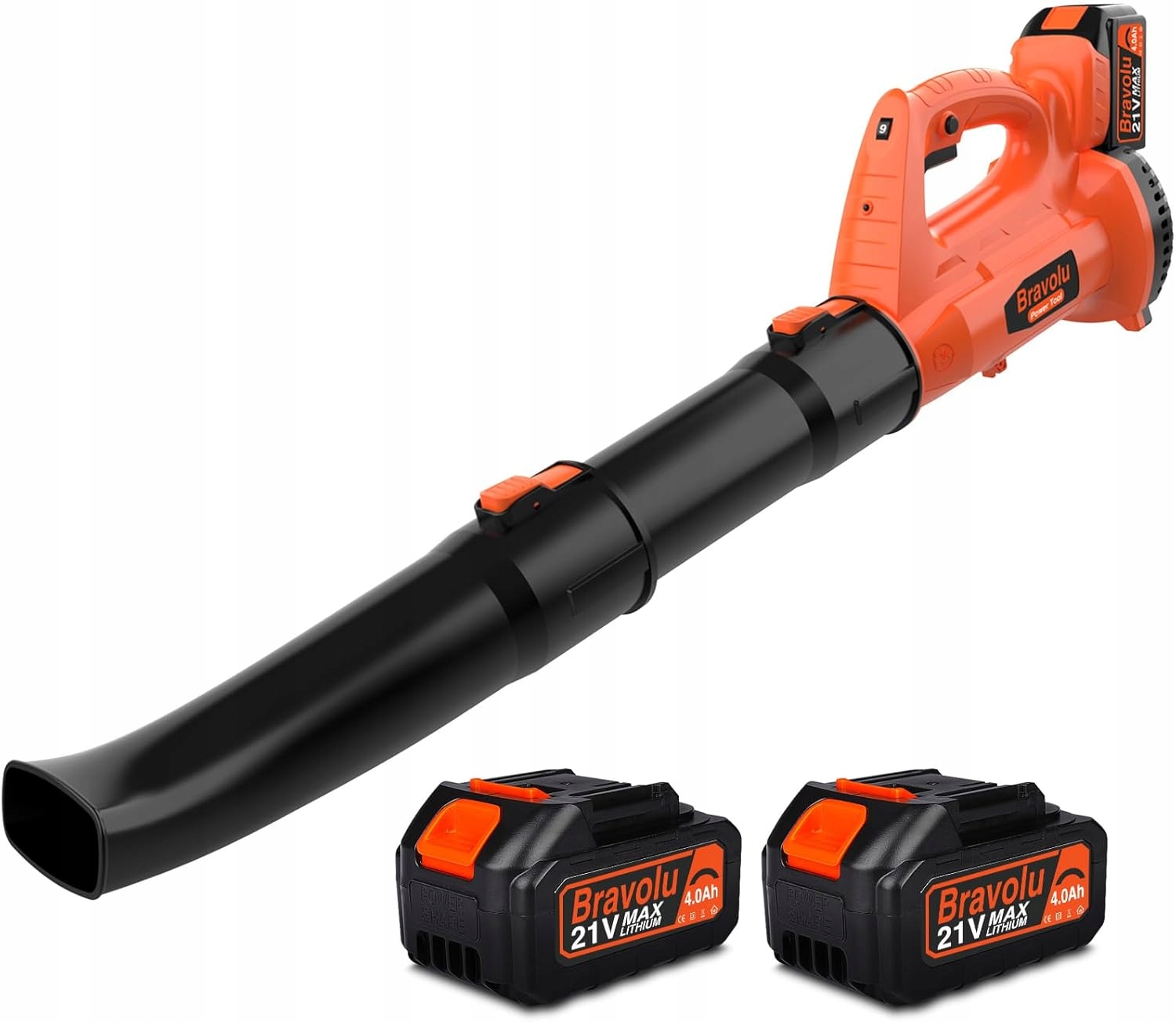Elektrický akumulátorový fúkač lístia Bravolu, 2 akumulátory