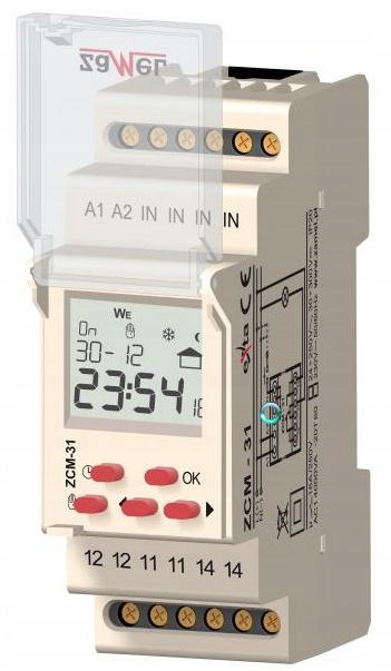 ZCM31 Astronomické hodiny 1 rok 1 výstup 230V Zamel