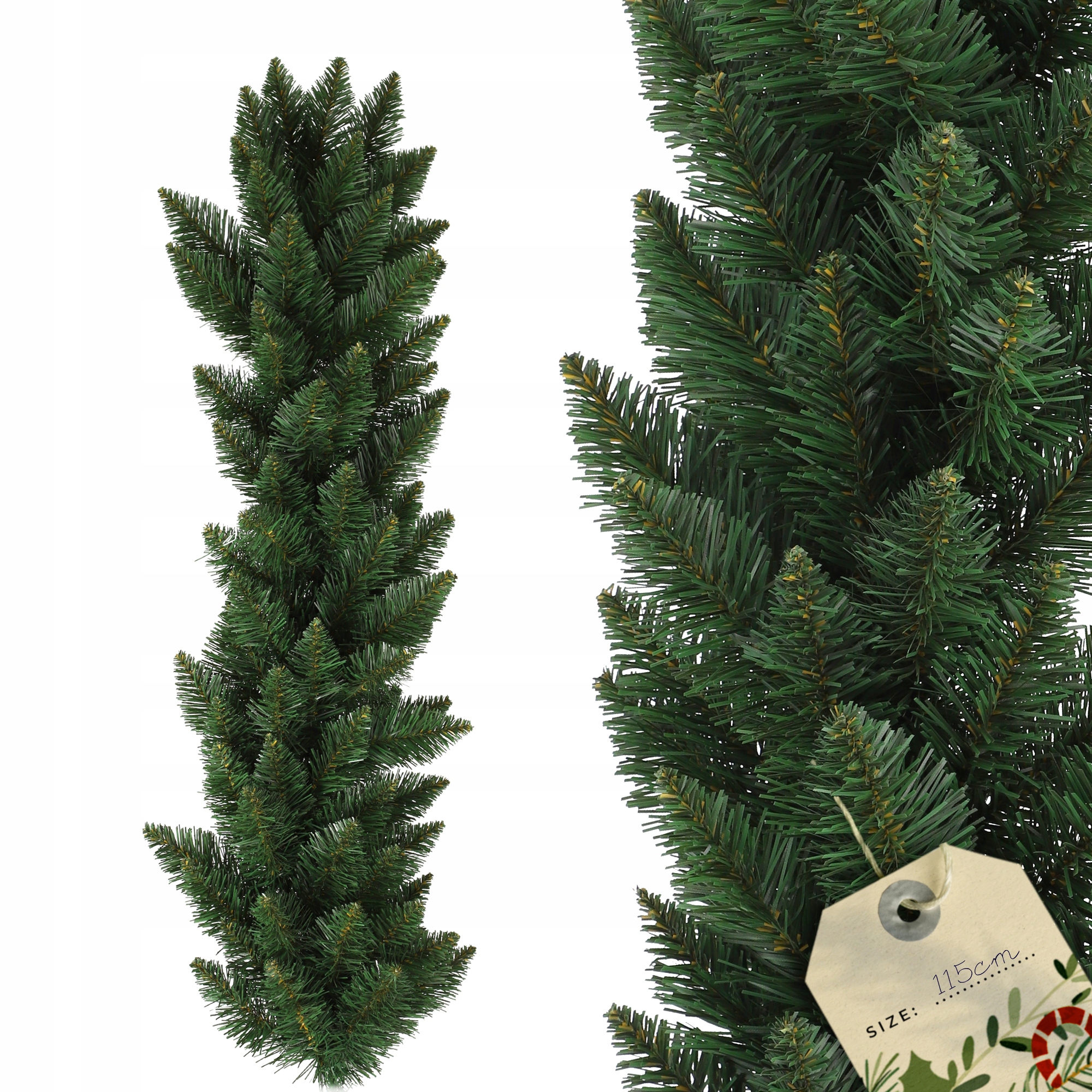 

Girlanda Choinkowa Świąteczna 112 CM Zielona Gęsta