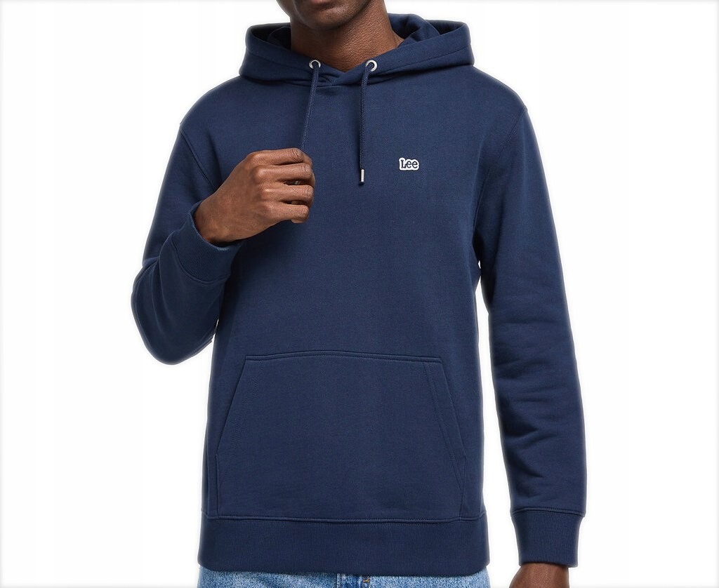 Lee modrá mikina s kapucí (klokanka) Plain hoodie Navy M