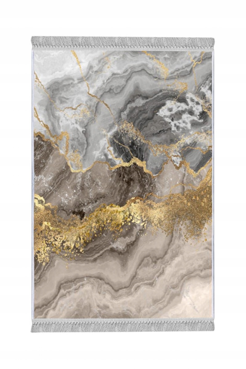 Koberec Marble 80x200 cm šedý/zlatý
