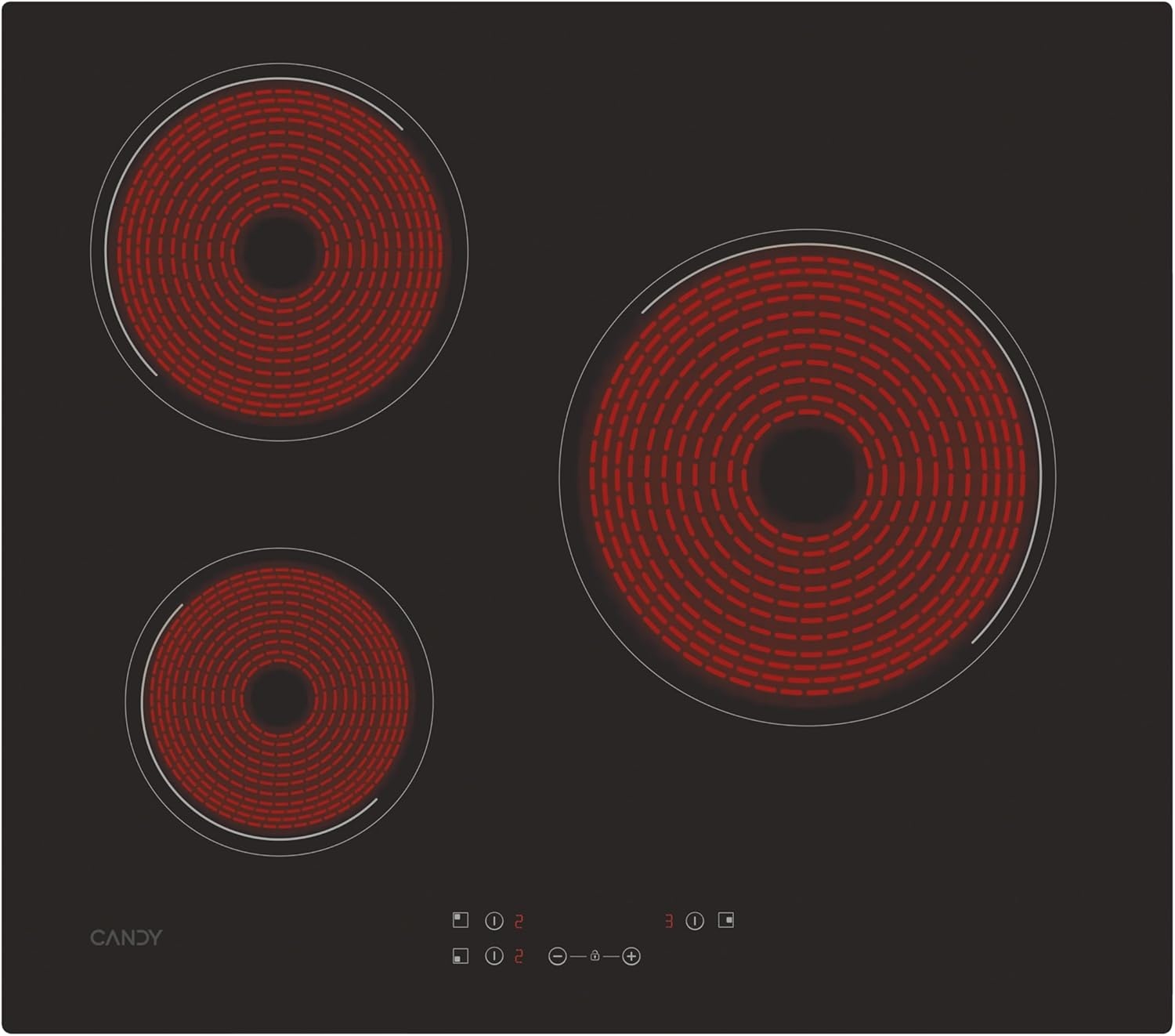 Levně Candy Indukční varná deska 3 Pole Výsuvná Ovládání Dotykové Sklo Keramické