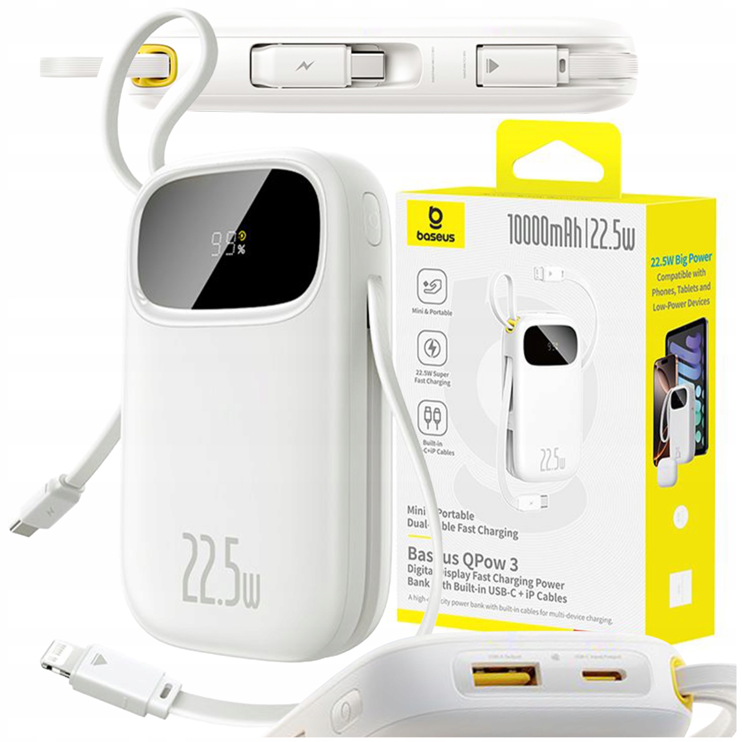 Powerbank Baseus 10000 mAh 22.5W Usb-c Lighting Usb-a Z Szybkim Ładowaniem
