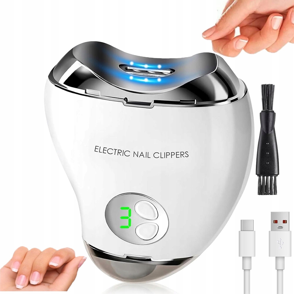 Elektrický Odstřihovač Nehtů 2V1 S Usb A Lampičkou Pro Miminka