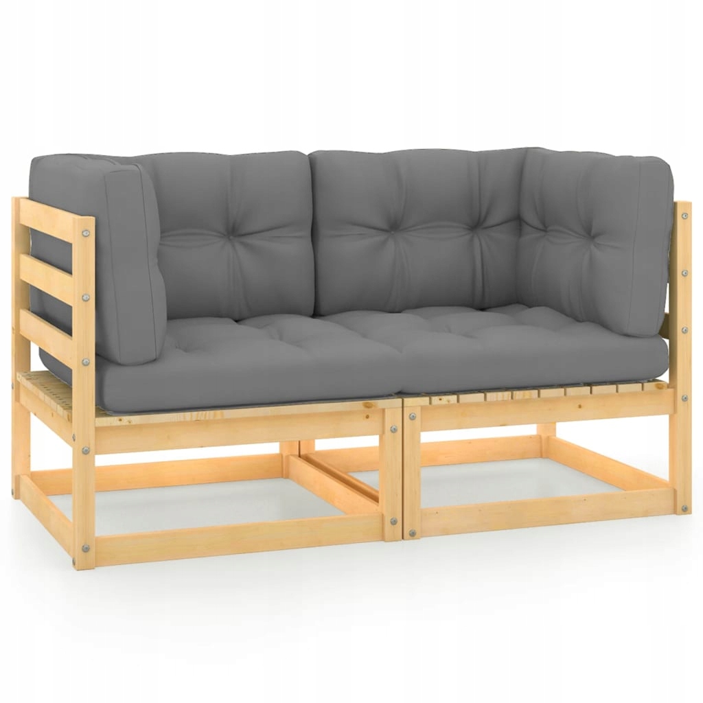 Záhradná Pohovka s vankúšmi, 70 x 70 x 67 cm, masívne borovicové drevo