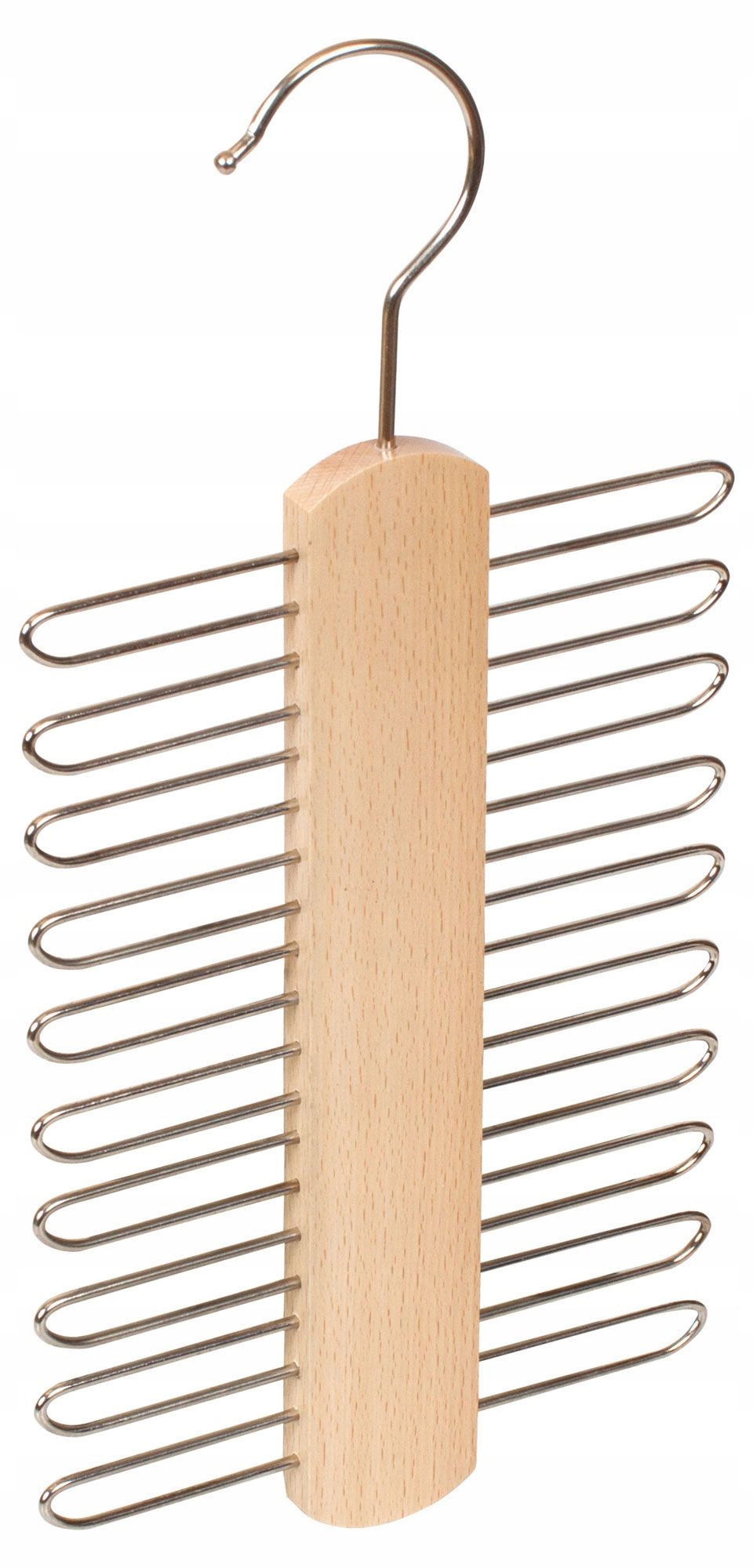 WIESZAK WISZĄCY DREWNIANY ORGANIZER NA KRAWATY MUSZKI APASZKI PASKI