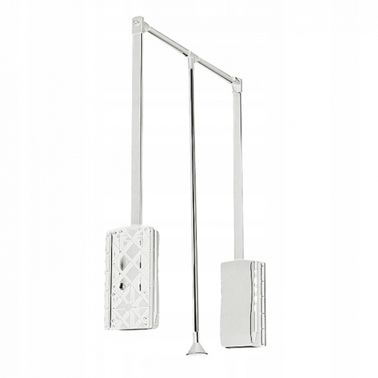 Pantograf tyč do skříně Bílá/chrom 54-69 cm