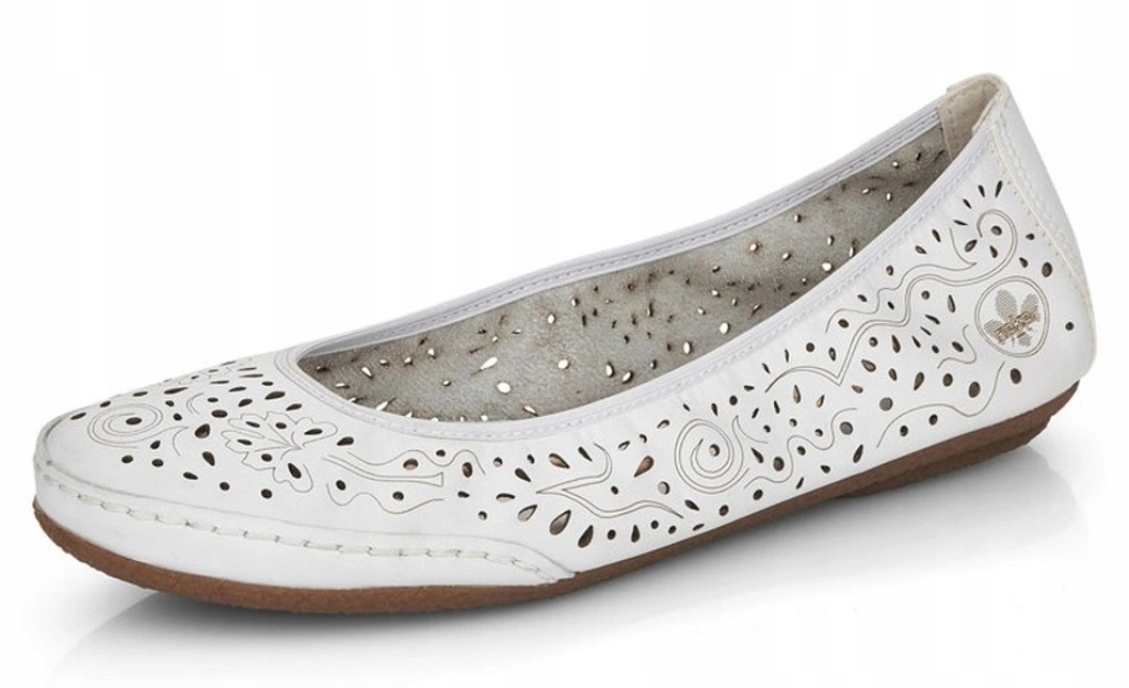 Rieker 41460-80 vel.37 bílé kožené baleríny, lehké baleríny