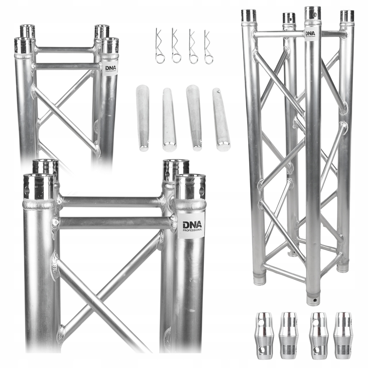 Mřížka scéna traverz osvětlení hliník čtverec stříbrná 50x2 mm 1,5 m