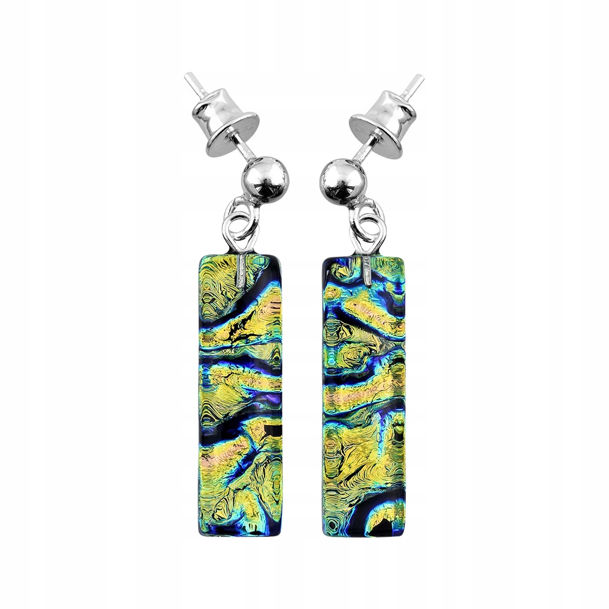 Náušnice vícebarevné sklo murano