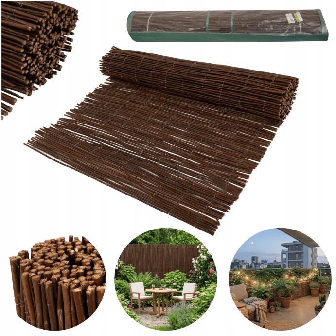 Kryt Na Balkon Proutěná Podložka Přírodní 180x500 Na Oplocení Terasa Gnw