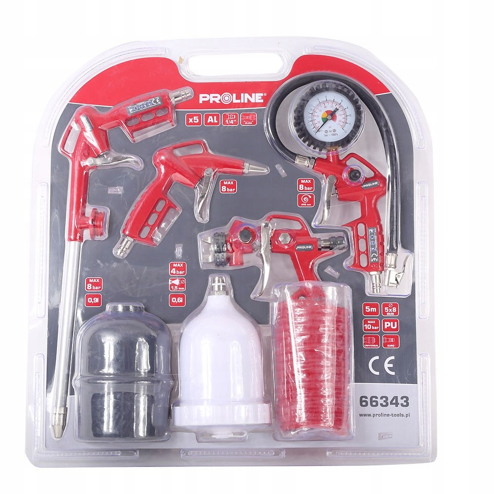 Komplet pistoletów pneumatycznych z wężem 5 szt, p