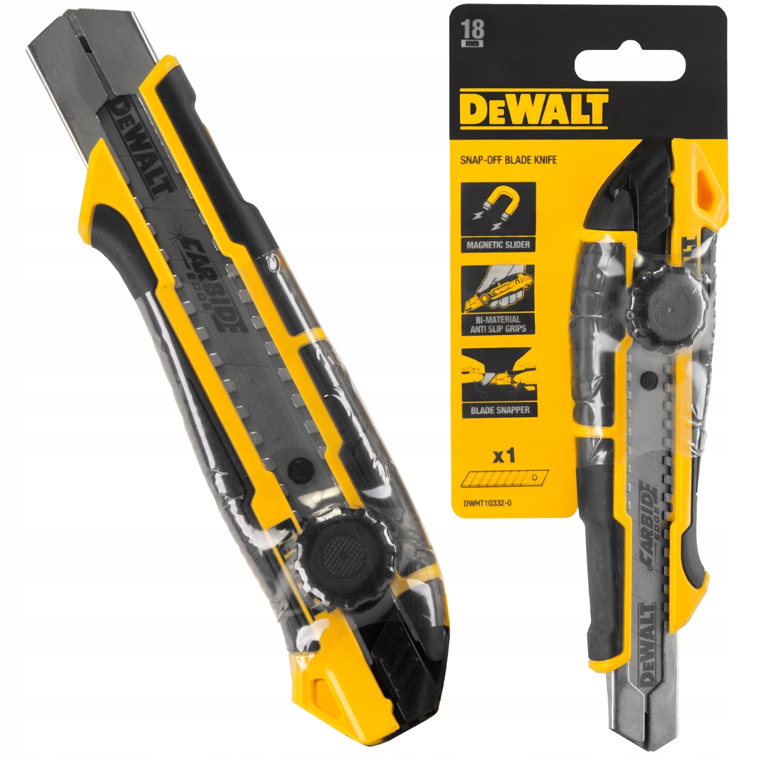 

Nóż nożyk tapeciak z ostrzem łamanym 18mm DeWALT