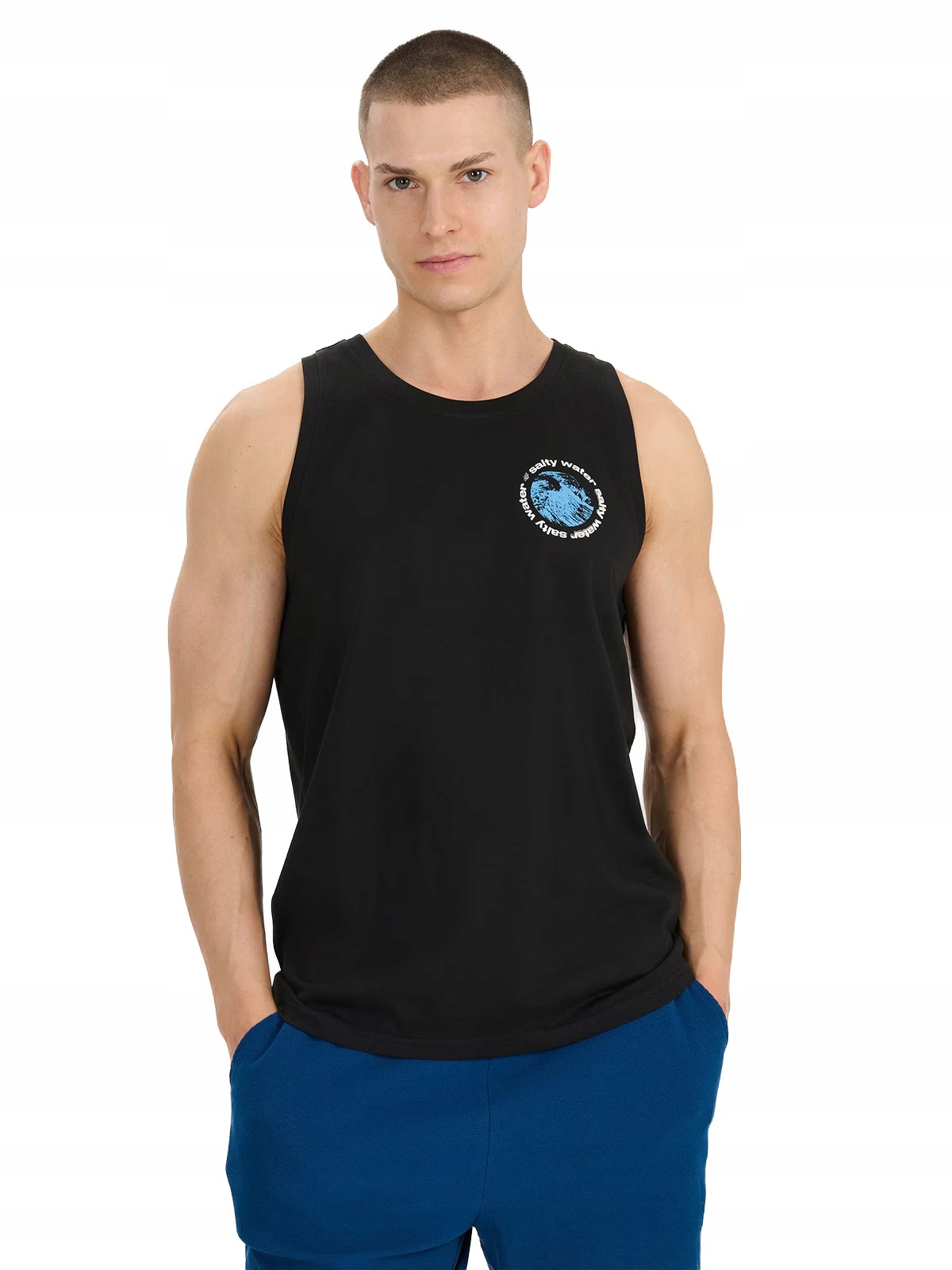4F Koszulka Męska Bez Rękawów Tank Top 4FWSS25TSLEM122-20S Głęboka Czerń L
