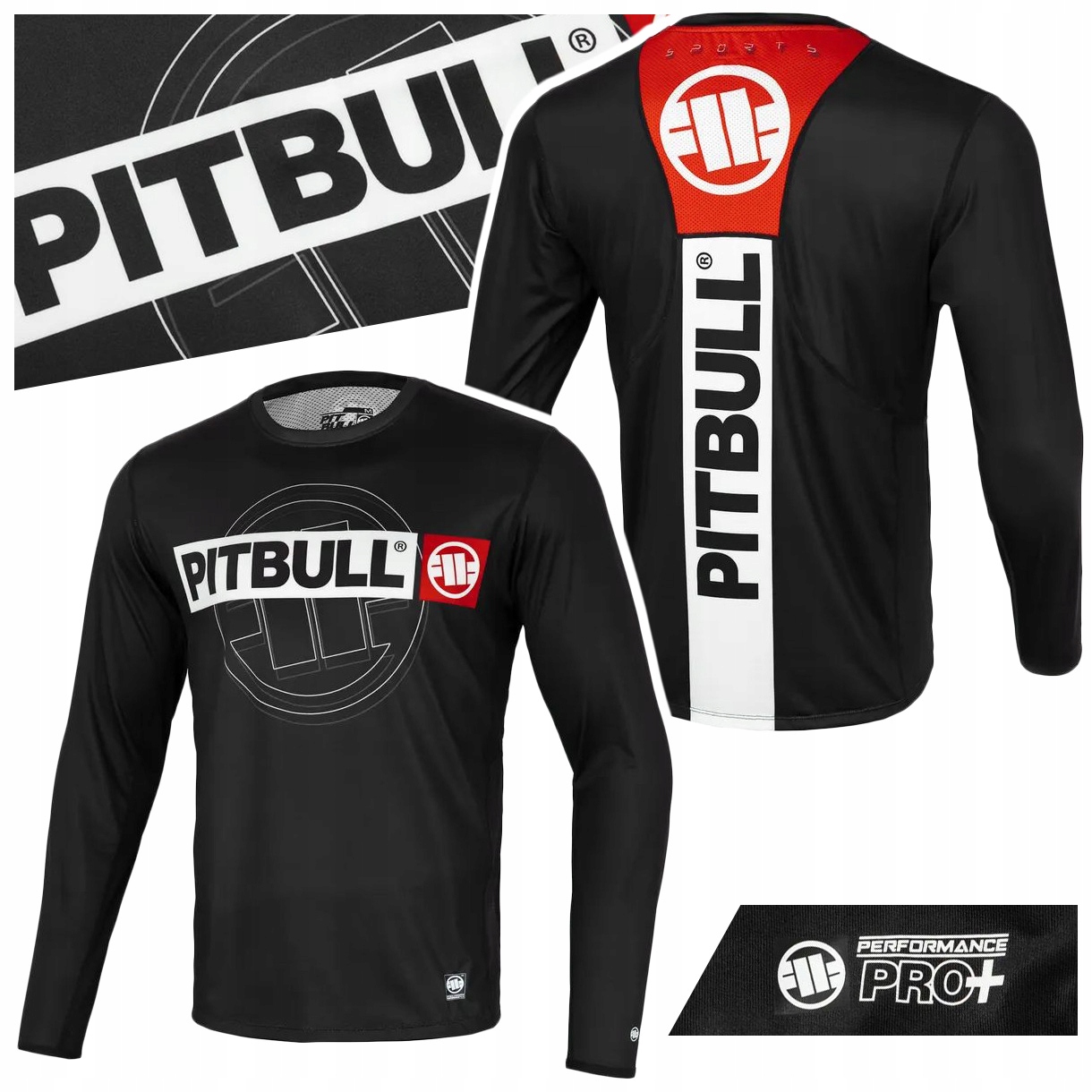 Pit Bull Bluza męska Longsleeve Hilltop Sports Mesh Pitbull XXL