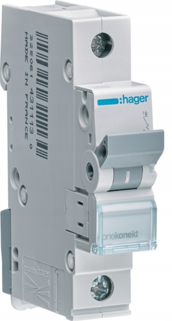 

Hager Mcb wyłącznik nadprądowy 1P B 16A MBN116E