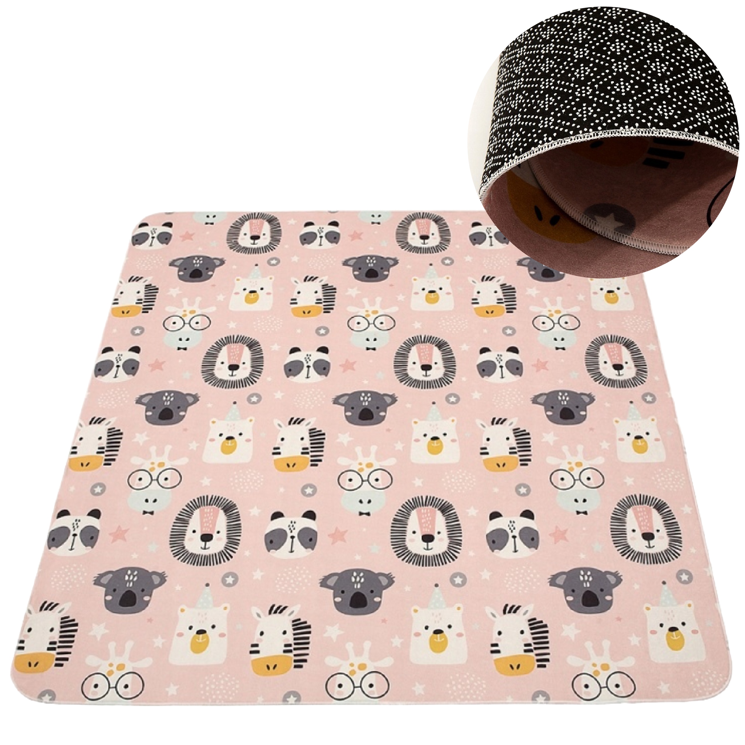 

Duża mata Edukacyjna 150x150 różowa Oeko Tex