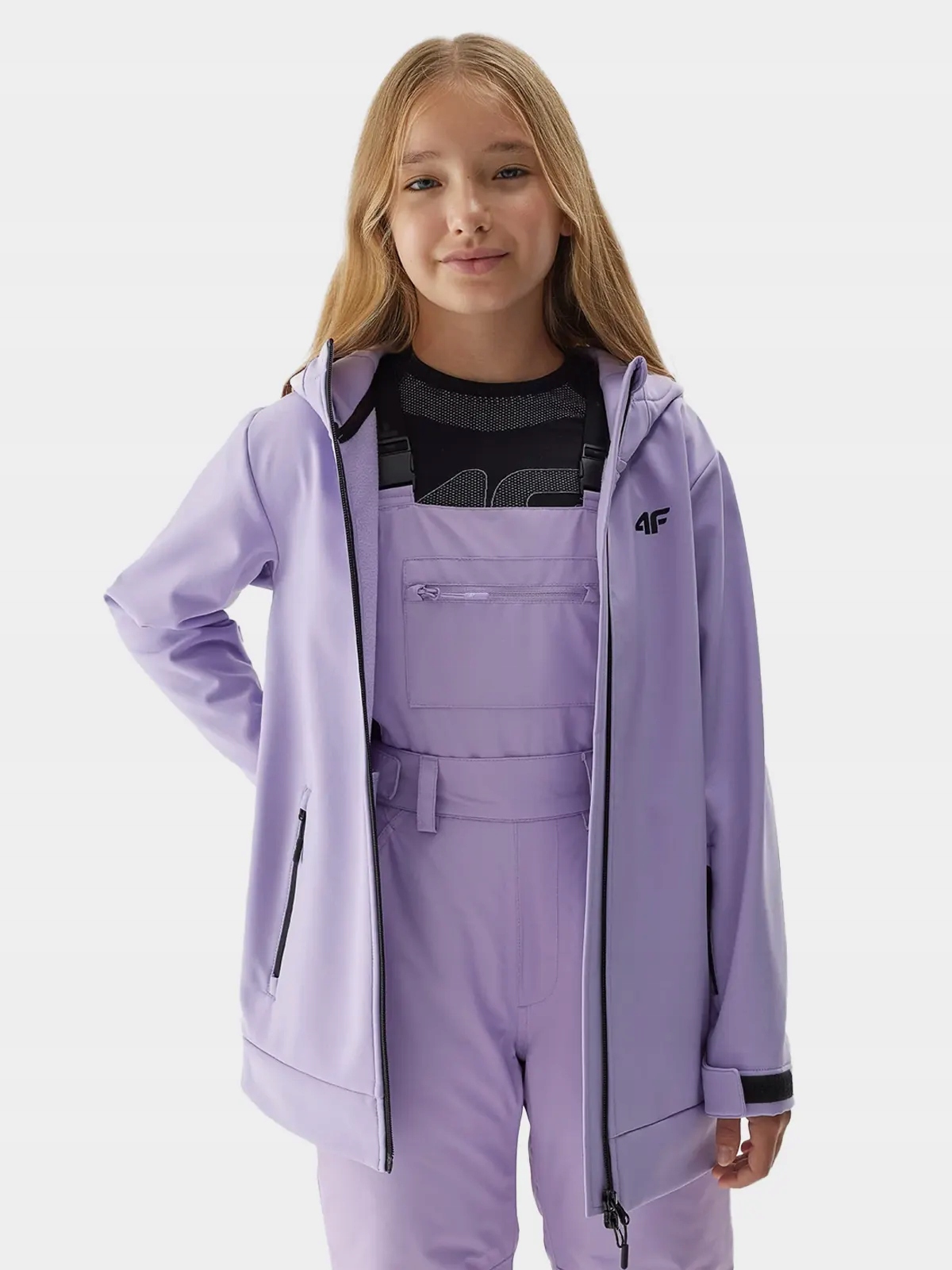 KURTKA DZIEWCZĘCA 4F SOFTSHELL PRZEJŚCIOWA Z KAPTUREM AW23F153 Rozmiar 152