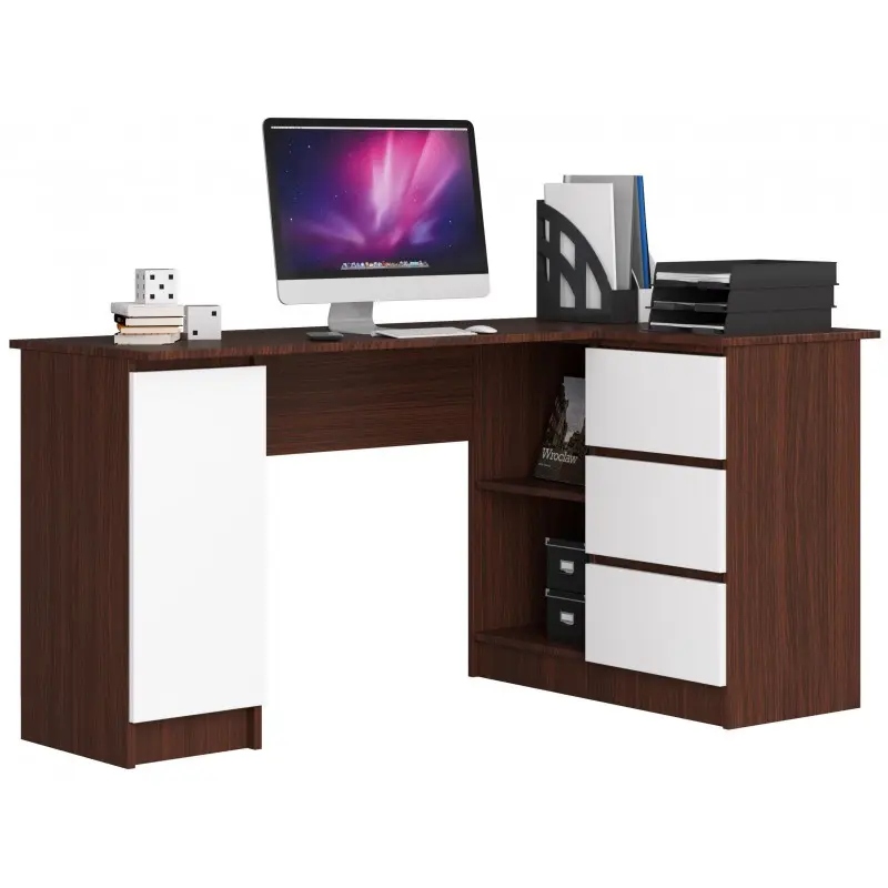 

Biurko Narożne B20 Clp 155cm Prawe Wenge-biały