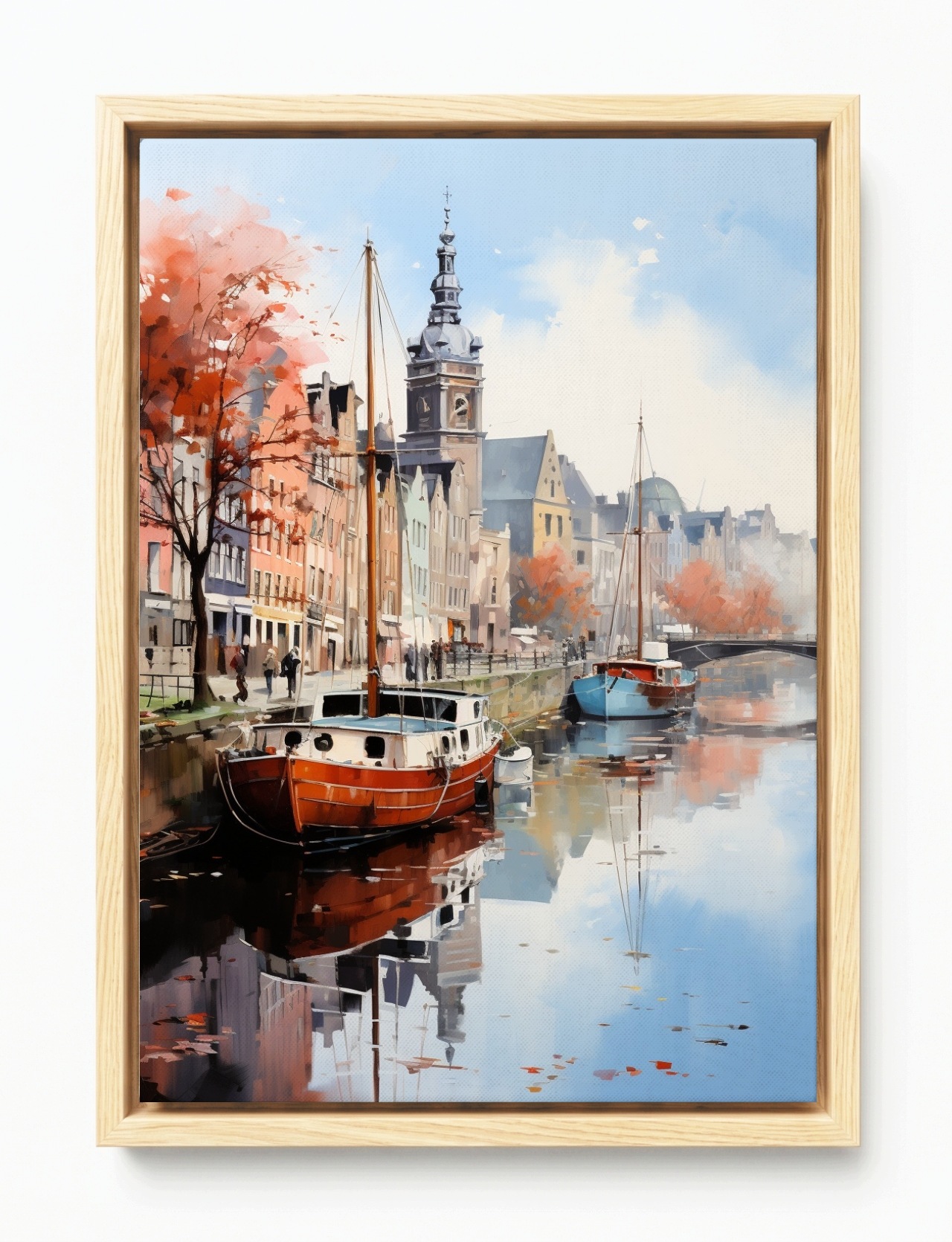 Obraz Rám American Box Město Staré Město Kamínky Kanál Most Pohled 40x60