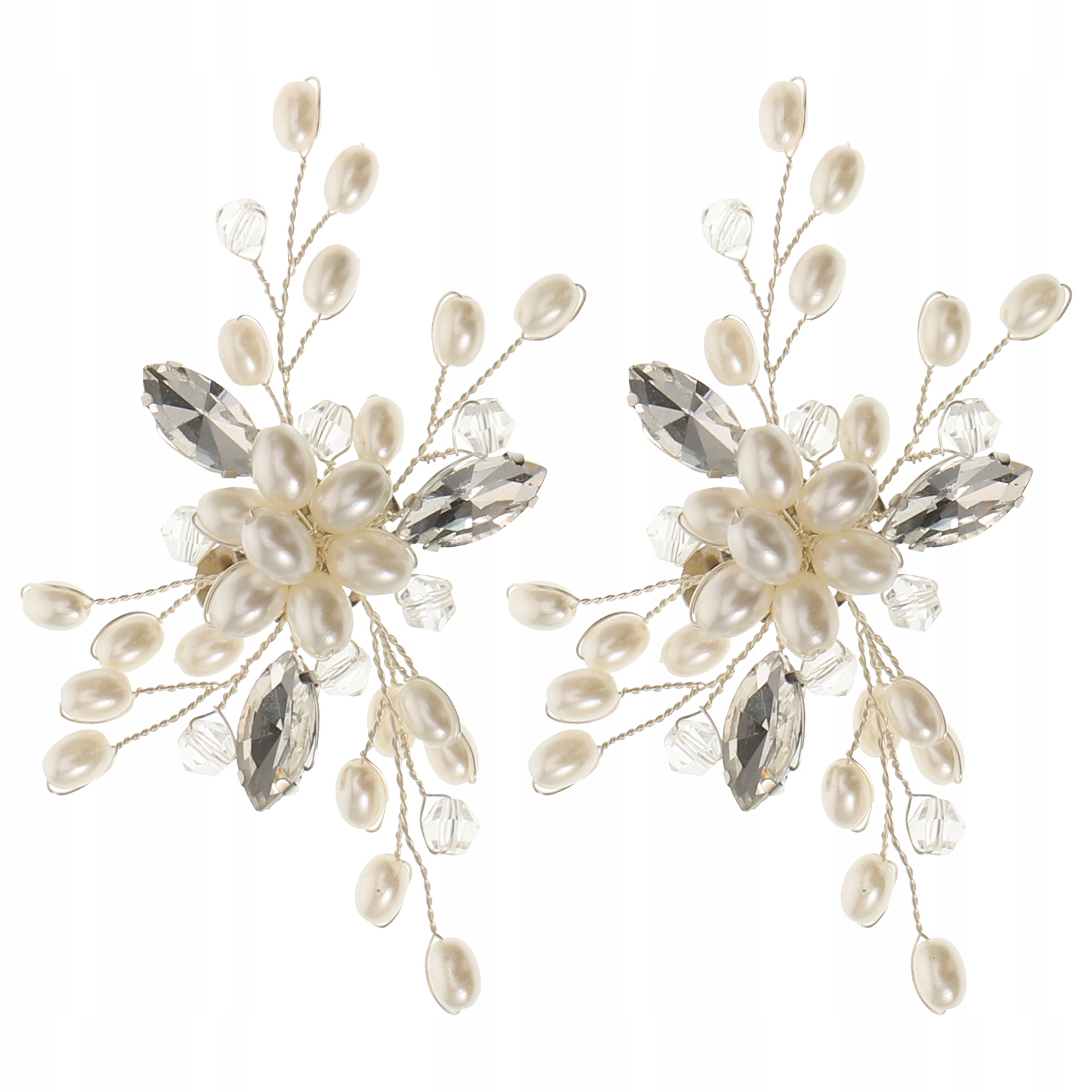 KLAMRY DO BUTÓW Z KRYSZTAŁKAMI I PERŁAMI OZDOBA Kolor dominujący ecru