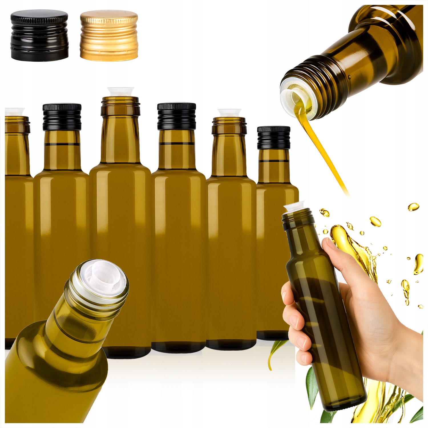 50 x Láhev Na Olej Víno Bimber Skleněné Láhve Dorica S Dávkovačem 250 ML