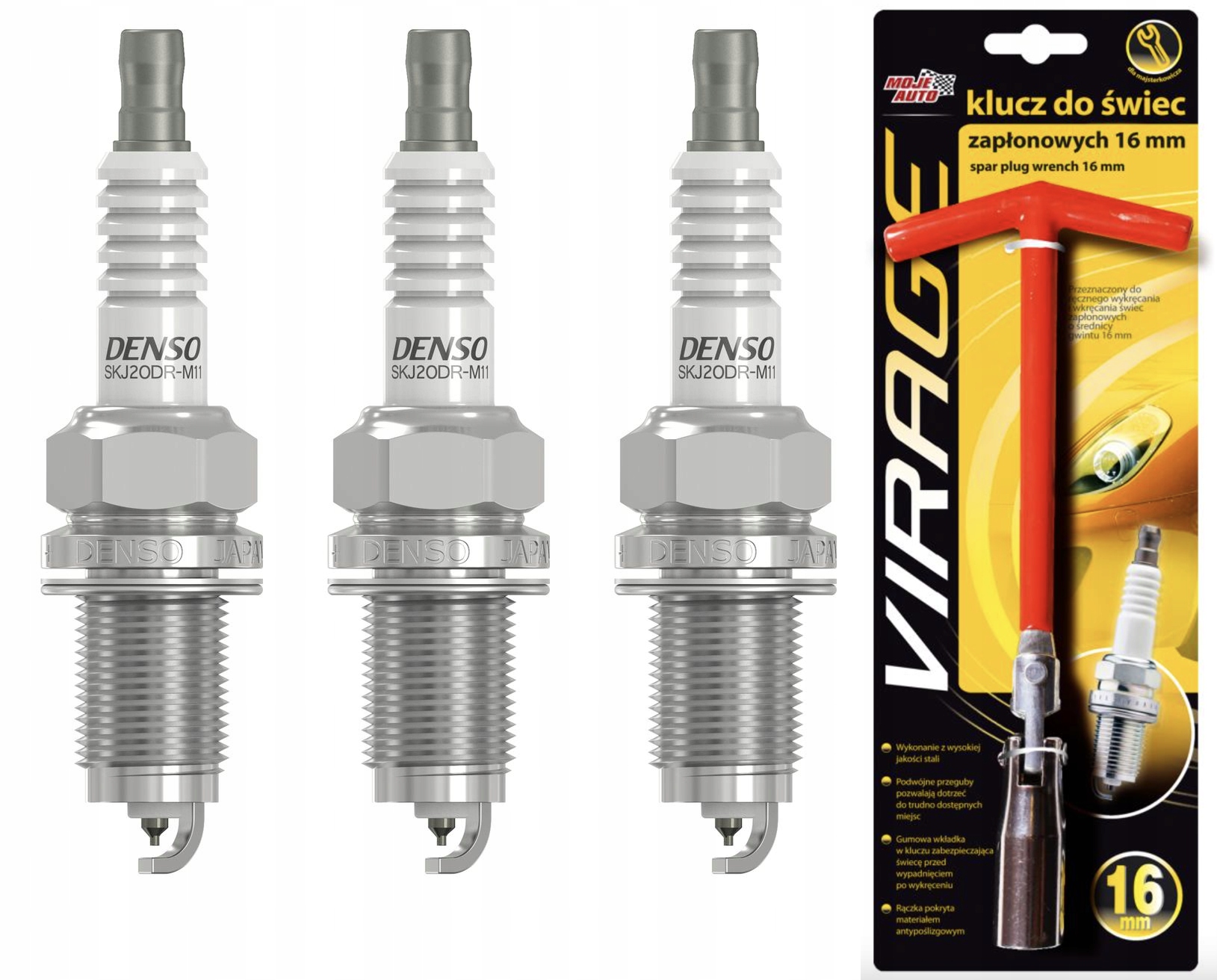 DENSO SKJ20DR-M11 ŚWIECA ZAPŁONOWA + klucz do świec 16mm