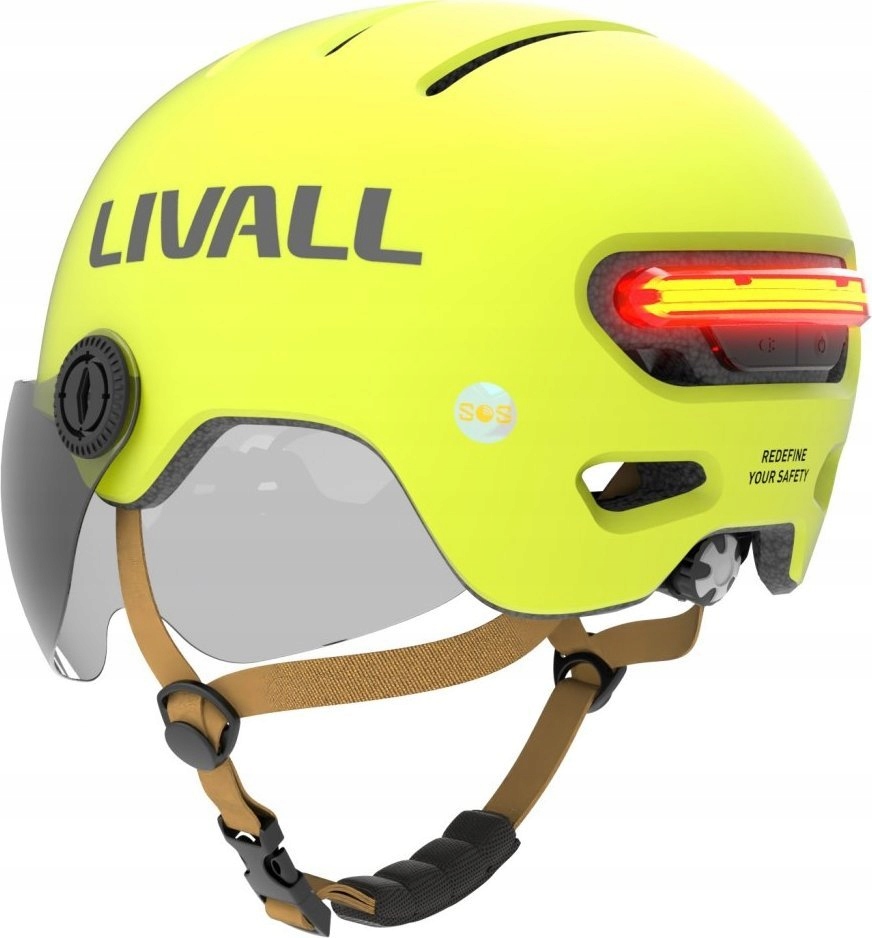 Livall Kask Miejski Livall L23 z Szybką Czujnikiem Upadku Sos i Led