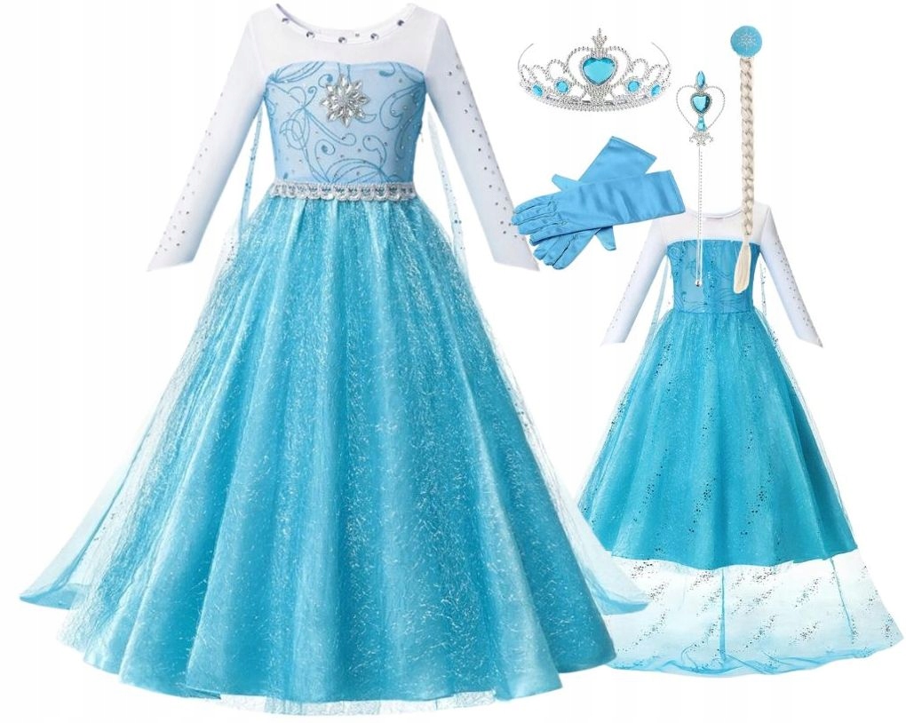 

Elsa Frozen 6w1 Zestaw Kostium Strój 110-116