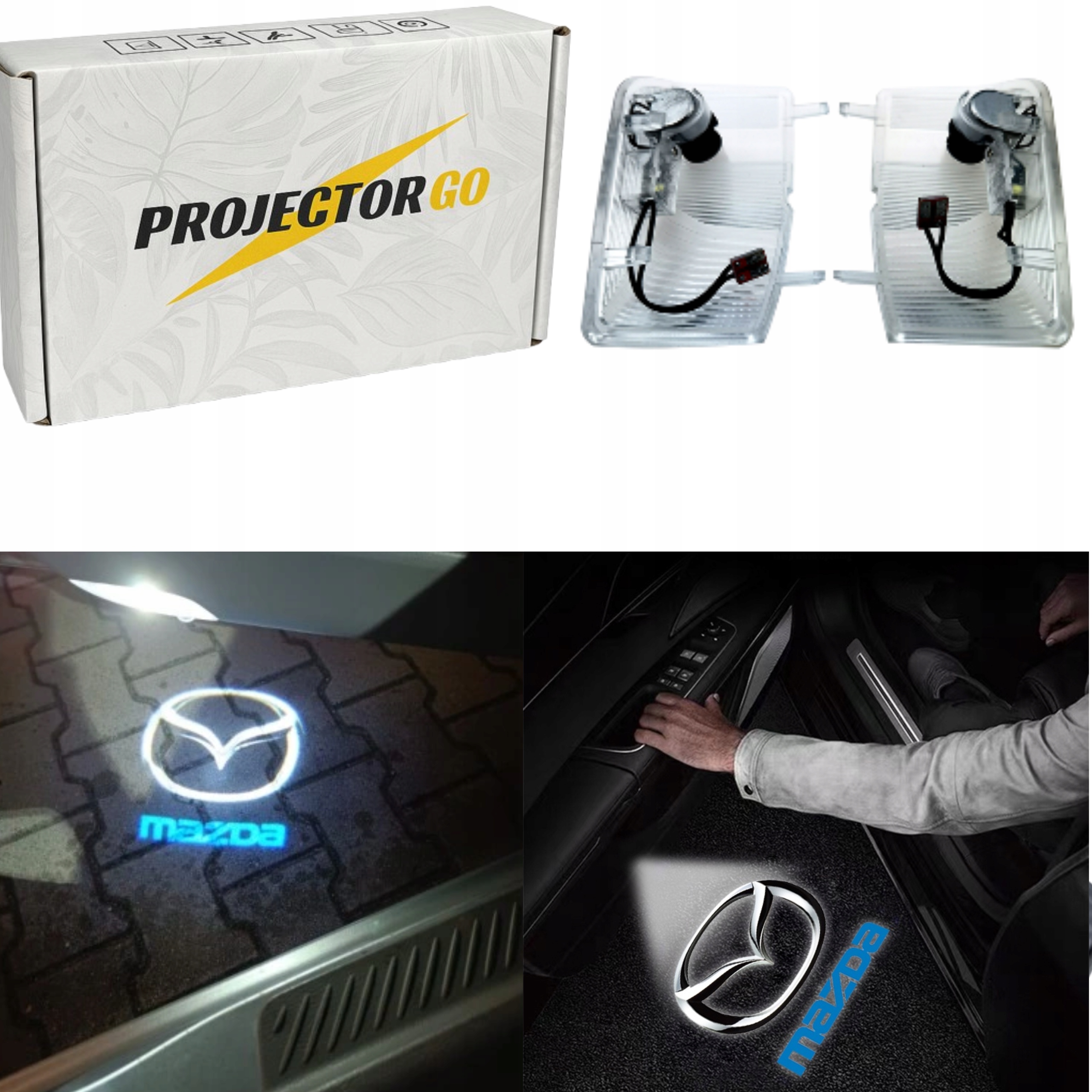 MAZDA オルゴール Led Logo Projektor Mazda w Projektory tuningowe logo