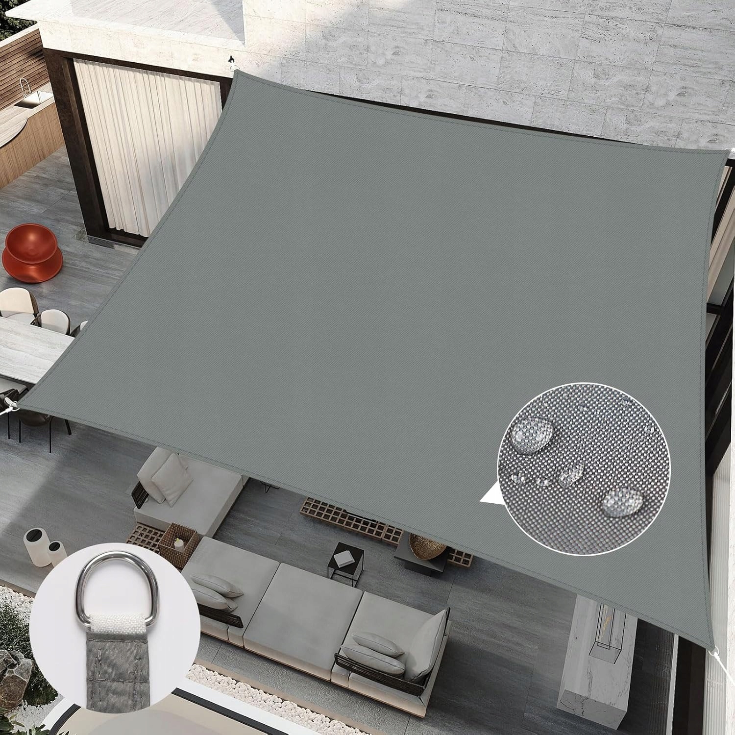 Sluneční Plachta 4x5M Voděodolná Markýza Uv Zatemňovač Zahradní