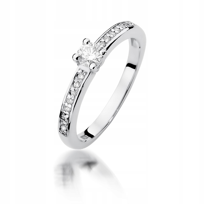 

Pierścionek Zaręczynowy Białe Złoto Brylant Grawer