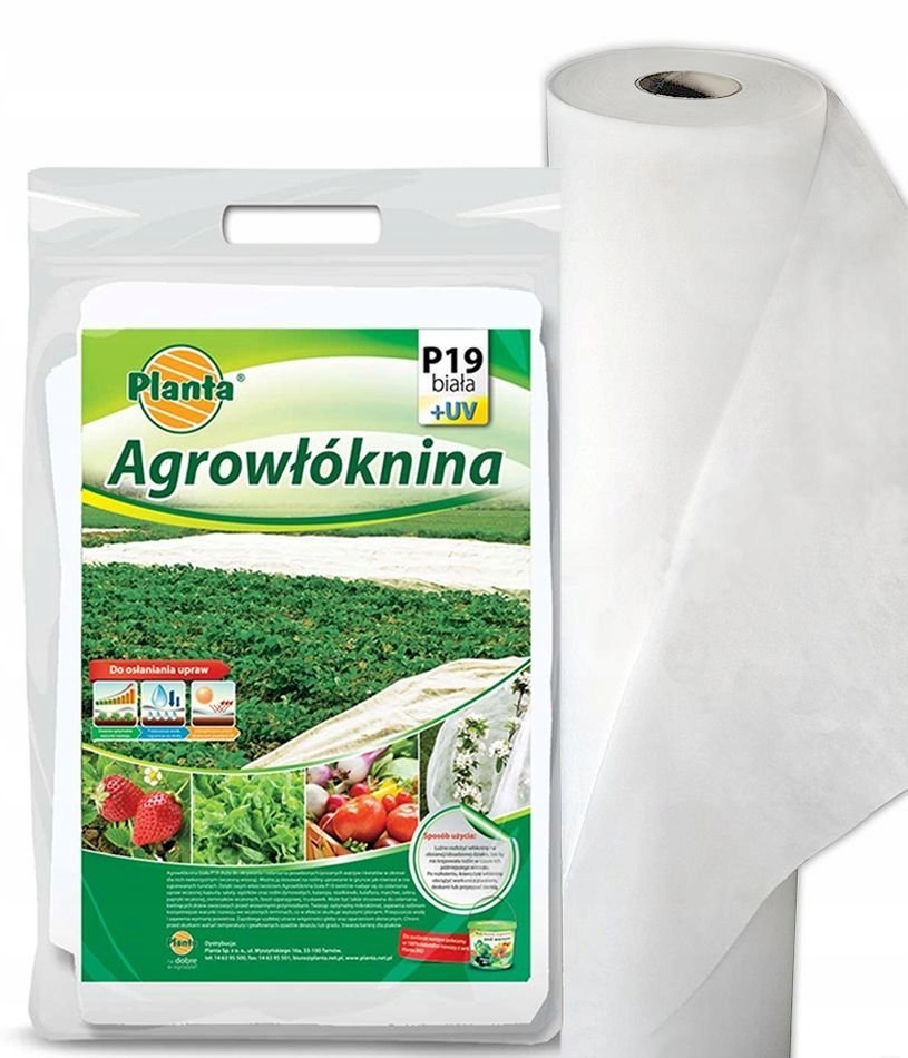 Agrowłóknina Wiosenna P19 Biała 2,1x100m Rolka +uv Włóknina Rolka Planta