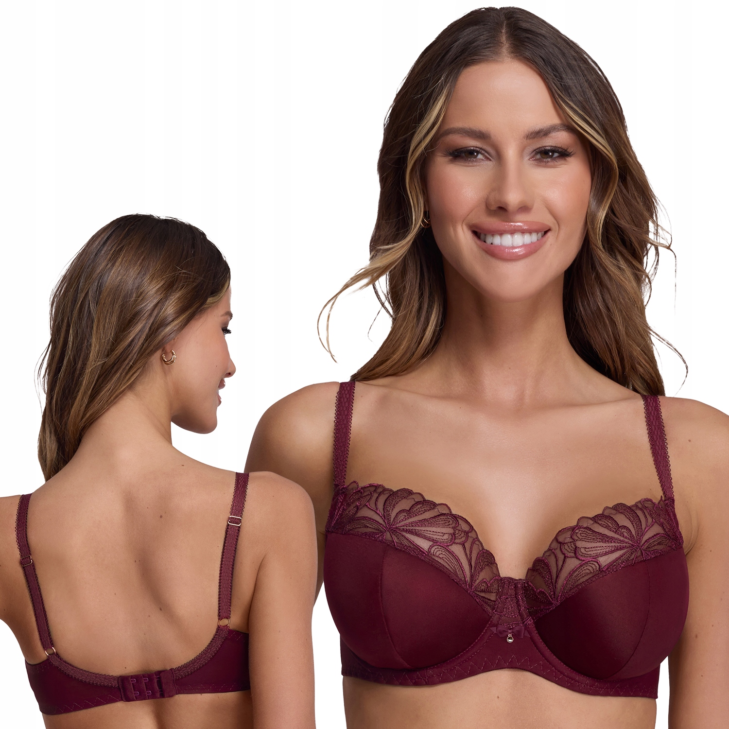 Ava 2196 Majesty Maxi vínová polovyztužená podprsenka Semi Soft 100E