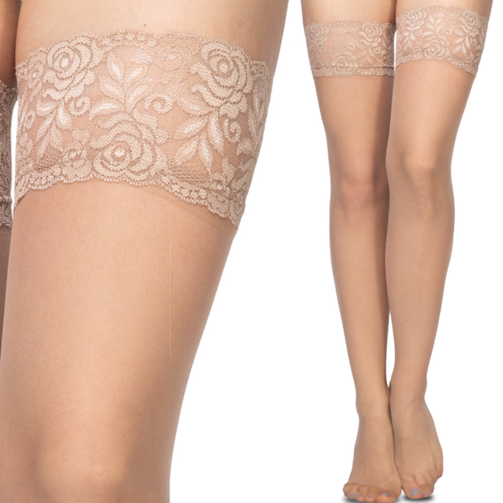 

Włoskie pończochy samonośne 20den Natural 3/4