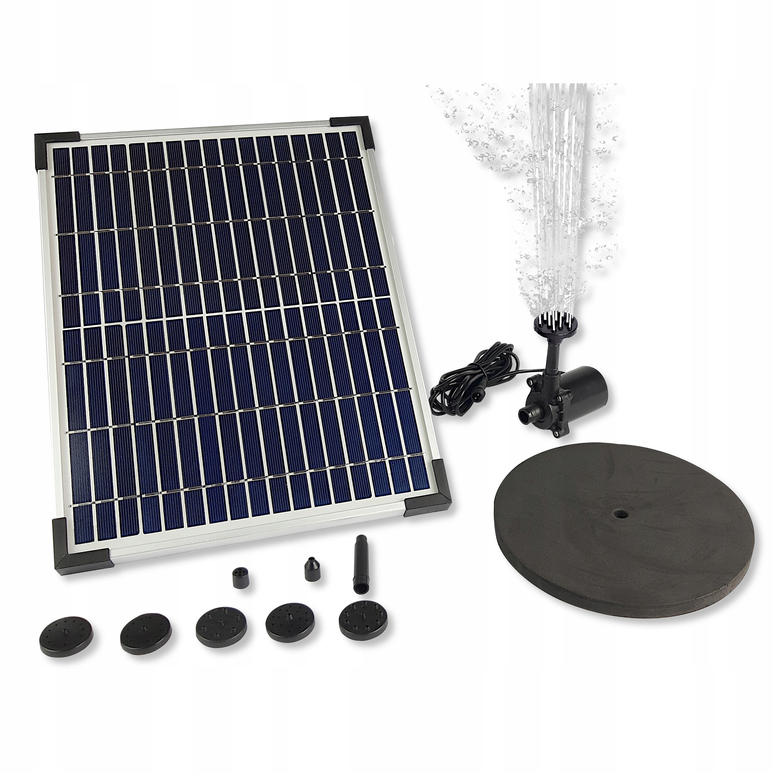 Fontanna solarna do oczka z panelem 800 l/h