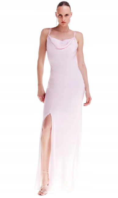 Karen Millen Petie Růžová Šaty Maxi S Rozparkem 40 B1F