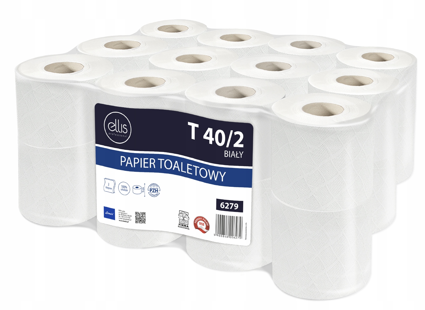 

Papier toaletowy biały 2 warstwy 24 szt x 40 mb