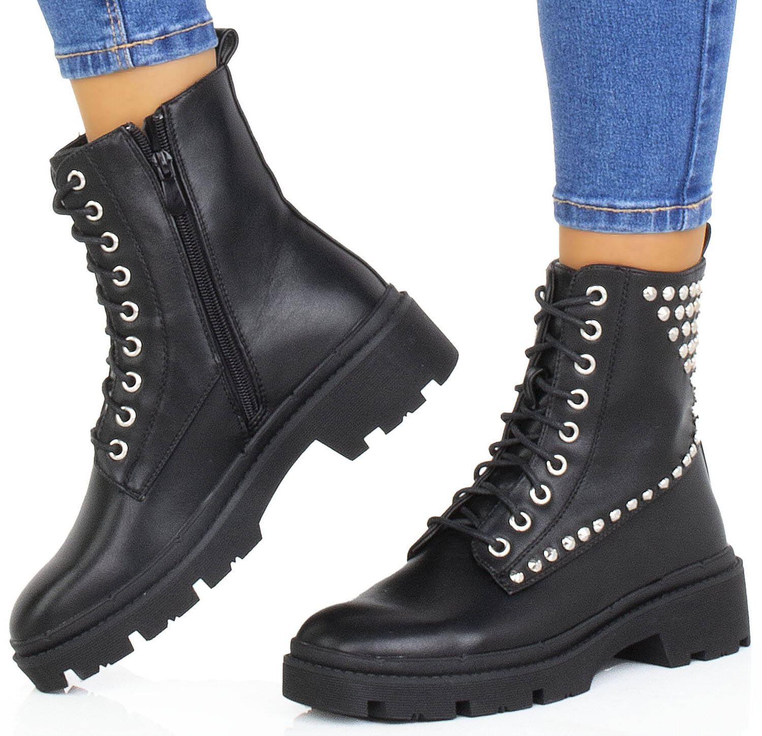 BOTKI CZARNE GLANY ĆWIEKI EKOSKÓRA NA PLATFORMIE 41 Marka inna