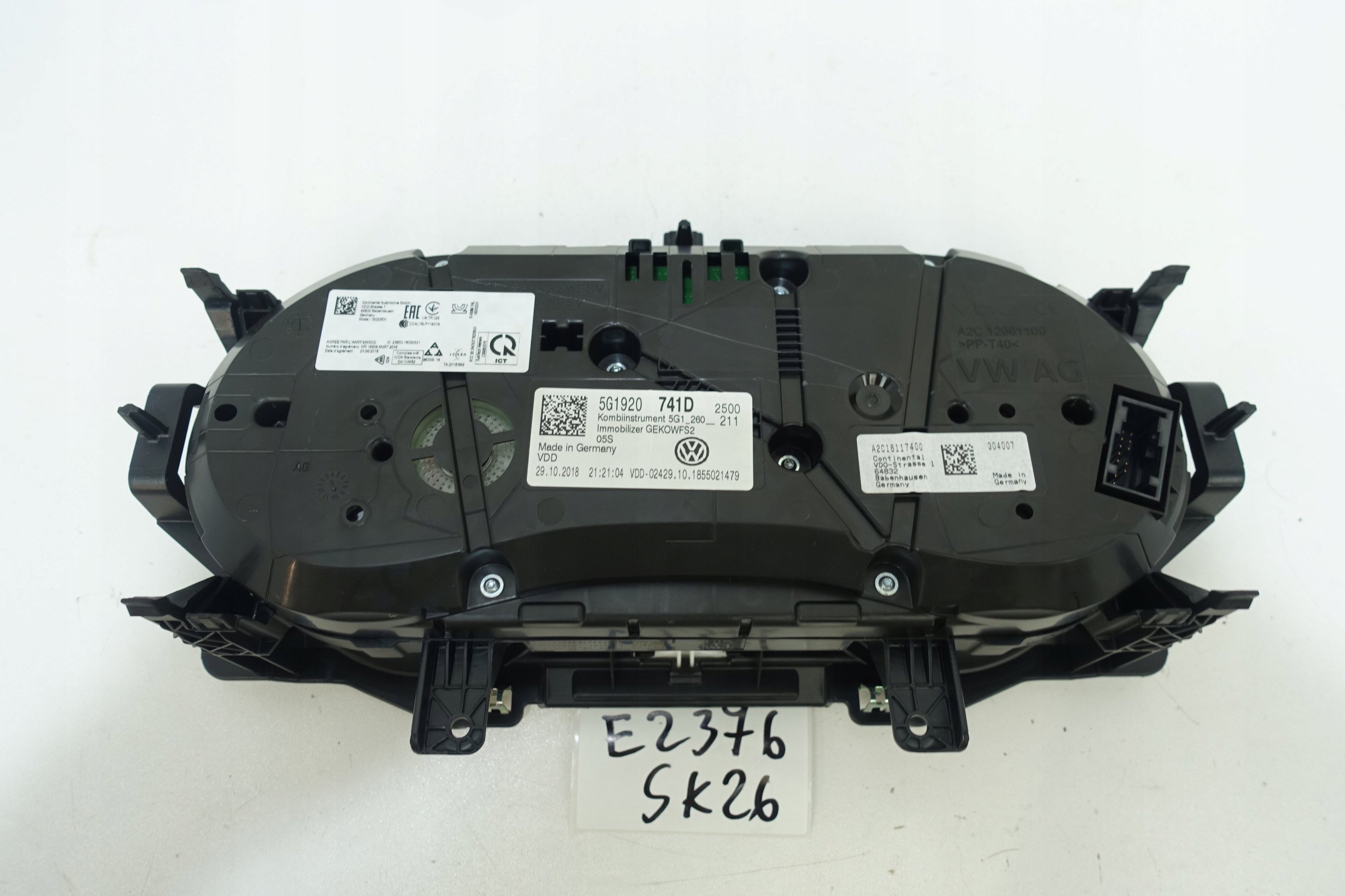 dials dials VW GOLF VII 7 5G 61592KM 5G1920741D