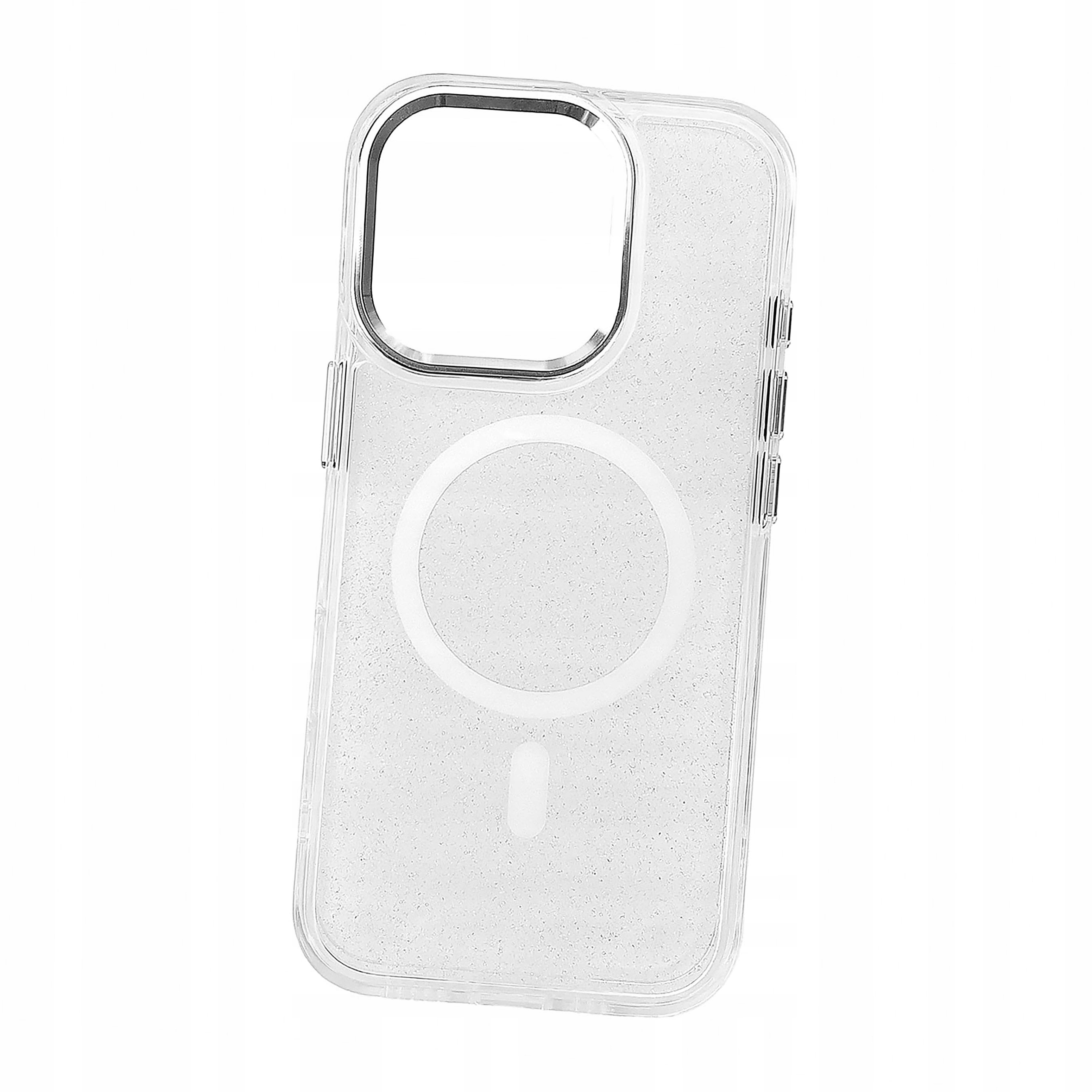 Etui Glitter Case MagSafe do iPhone 16 Pro Max białe z brokatem